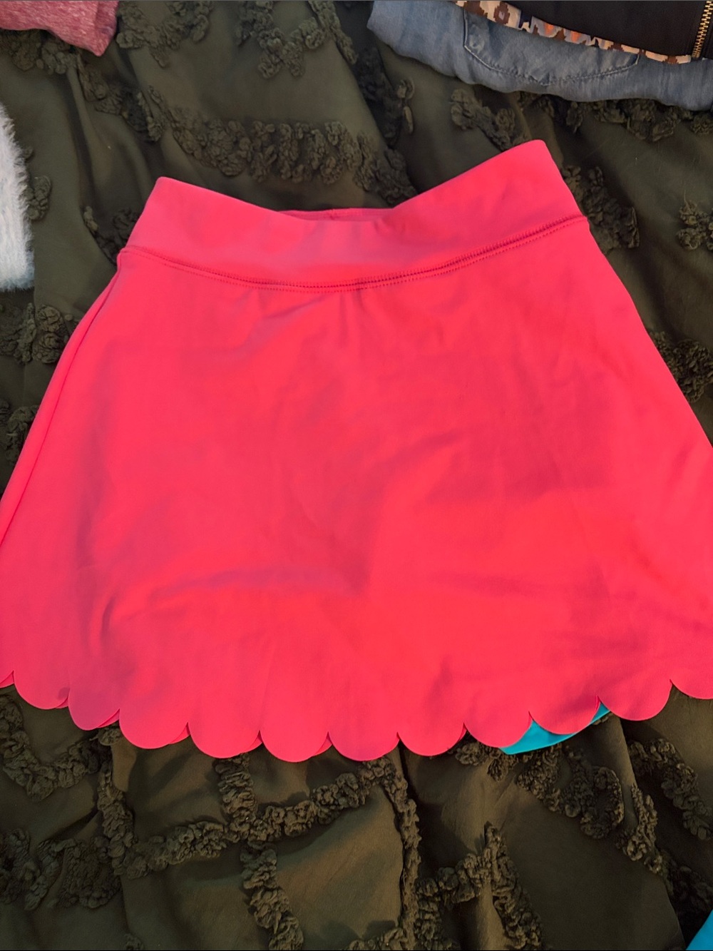 Crewcuts Bright Pink Scalloped Hem Skater Skirt